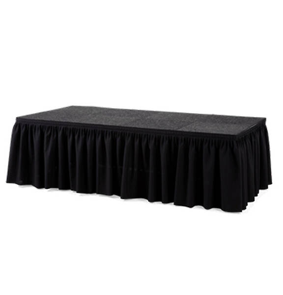 podiumrok geplooid 4 m (80 cm hoog) - zwart - Podium